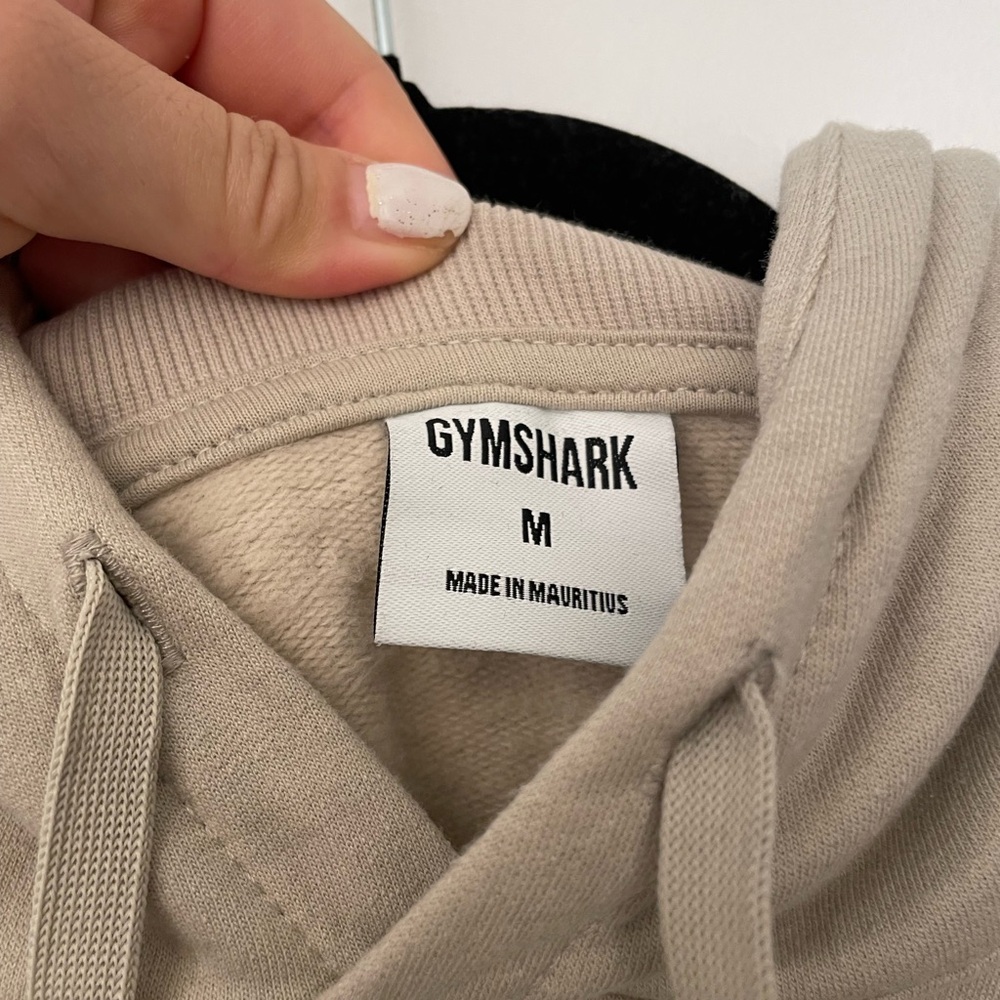 Gymshark Cropped Workout Hoodie in Beige/Tan Size M Weightlifting Gym Activewear - Picture 4 of 6